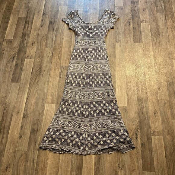 Breakin' Loose Lace Maxi Dress Size 10 Black and White - Picture 3 of 5